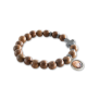 PULSERA BOLAS Y CRUZ MARRON_3
